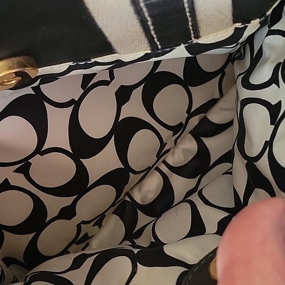 Coach Hampton Mini Nylon Shopper Tote Leather Dark Brown Leather Trim - Picture 5 of 16